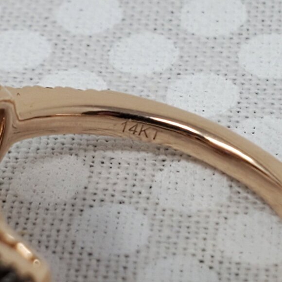 Le Vian 14K Strawberry Gold Ring 2ct Grape Amethyst 1/3ct Nude & 1/8ct Chocolate - Picture 12 of 15